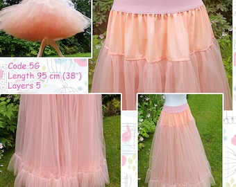 Beautiful tulle petticoat, Petticoat handmade, Many size options, Tulle petticoat skirt, Petticoat for wedding dress, Petticoat plus size