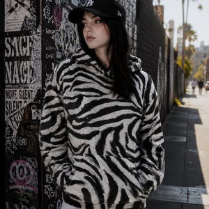 Sudadera unisex de algodón con estampado de tigre - Jersey de calle