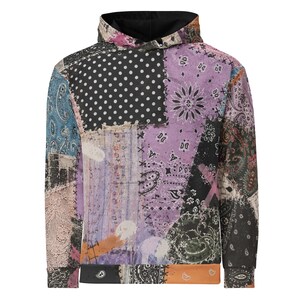 Graphic Patchwork Distressed Unisex cotton hoodie