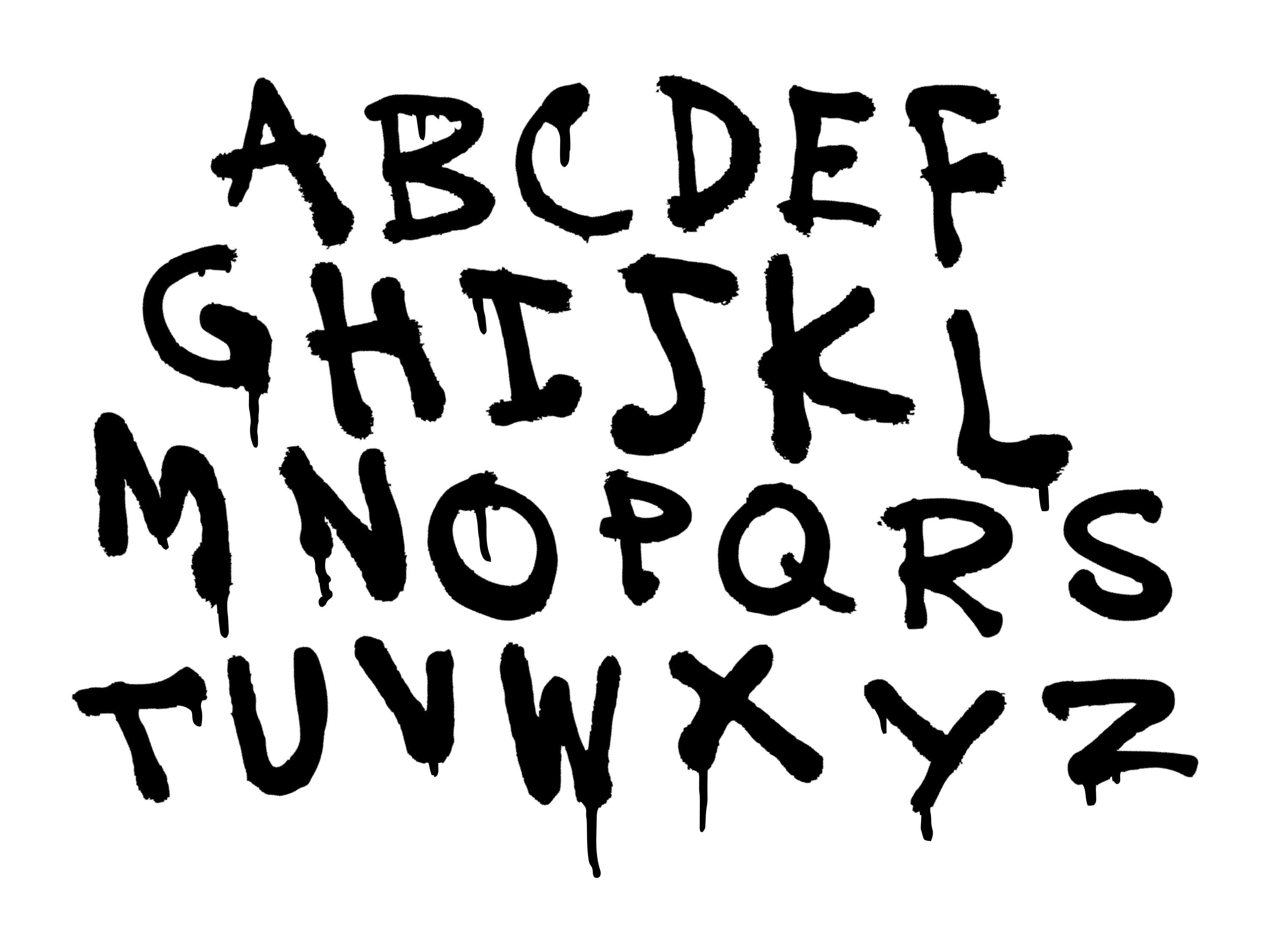 Spray Gun Letters Spray Paint Hand Painted Bold Graffiti Letters - Digital Download PNG ...