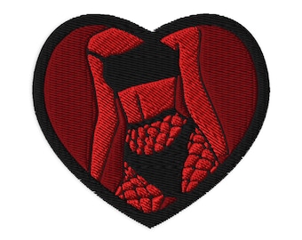 Parches bordados de corazón de cuerpo femenino