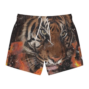 Urban Predator Graphic Print Swim Trunks | All-Over Print Beachwear
