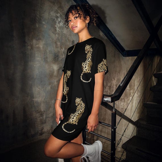 Jaguar Print T-shirt dress