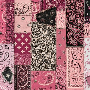 Digital Bandana Patchwork Set - 5 color theme High Resolution Paisley Patterns