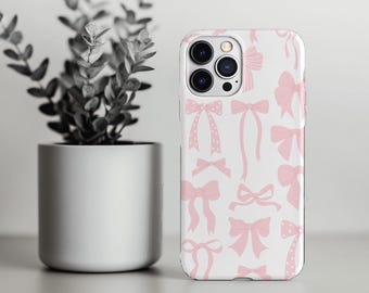 Pink Bow Pattern Phone Case | Tough Phone Case