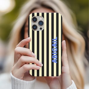 Monogram Phone Case | Custom Phone Case with Name | Striped Phone Case | Personalized iPhone Case | MagSafe Phone Case s26 ultra phone case
