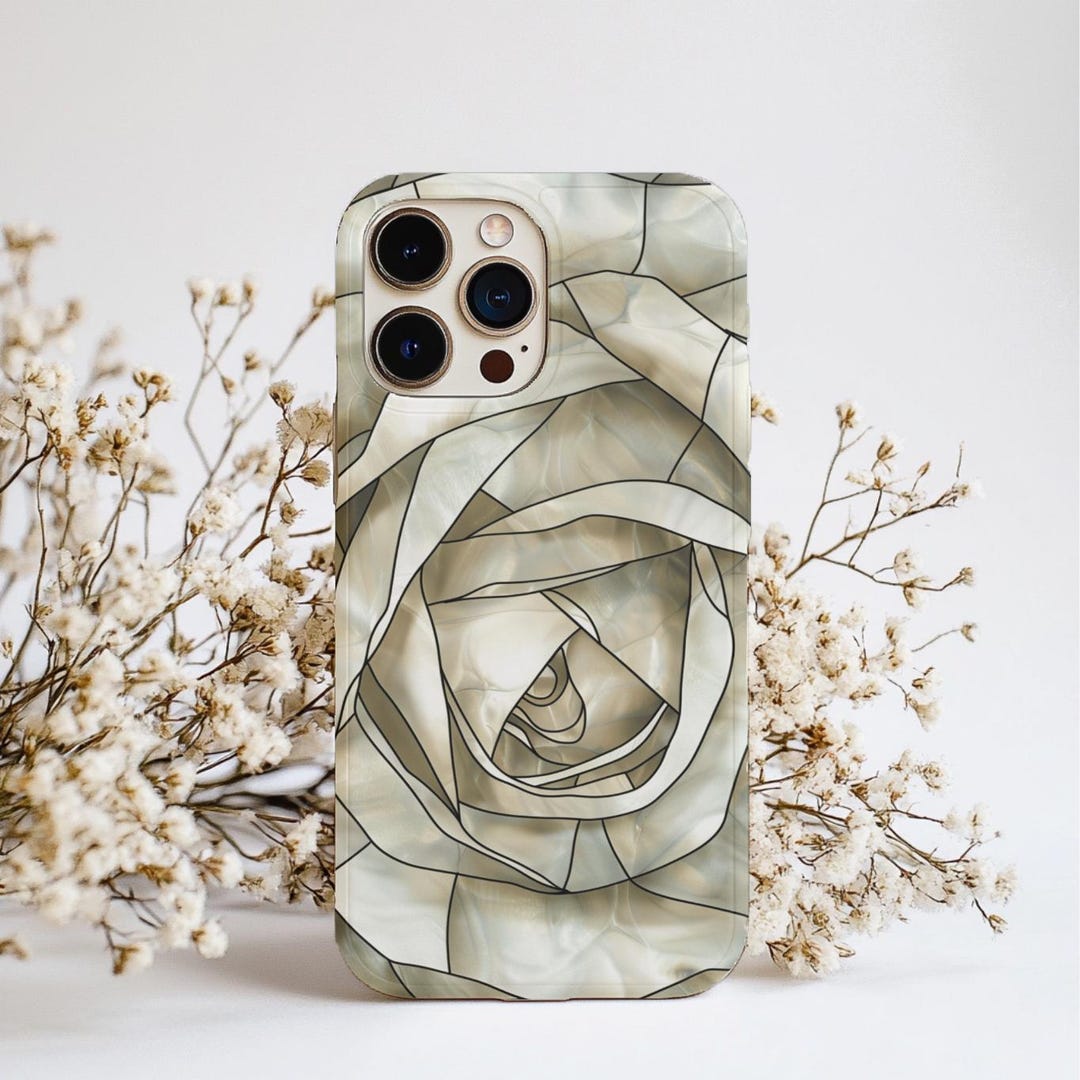 Aesthetic Stained Glass Rose Phone Case | Tough Phone Case for iPhone ...