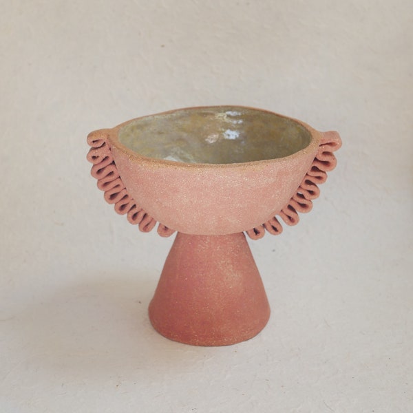 Coupe artisanale en céramique terracotta dentelé "Désirée"