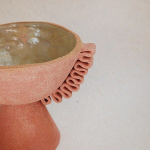 Hand-crafted serrated terracotta ceramic bowl Désirée image 2