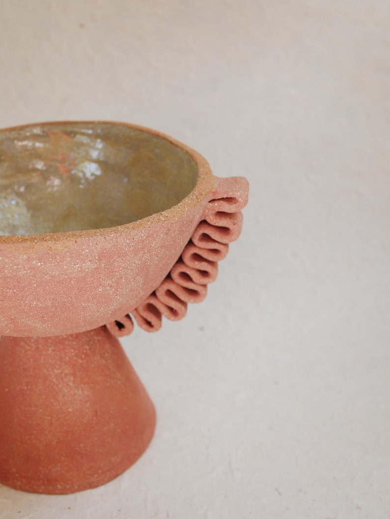 Hand-crafted serrated terracotta ceramic bowl Désirée image 2