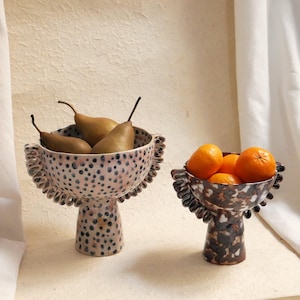 Coupe artisanale en céramique terracotta dentelé "Désirée"