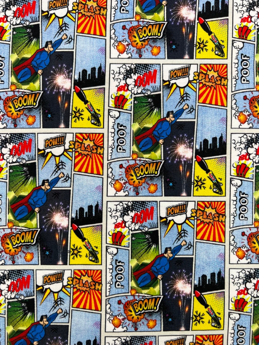 FVJ2059 Baumwoll Jersey Comic Superhelden Fräulein von Etsy.de