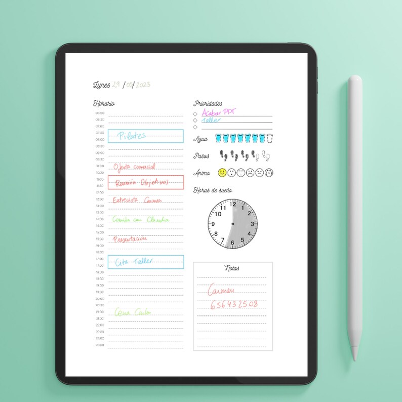 Minimal Cursive Printable Daily Planner Without Dates Daily Etsy Canada