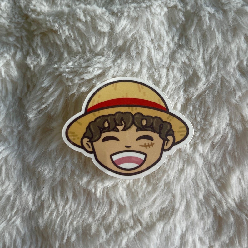 Luffy Sticker One Piece Liveaction Fan Art Glossy Vinyl Etsy