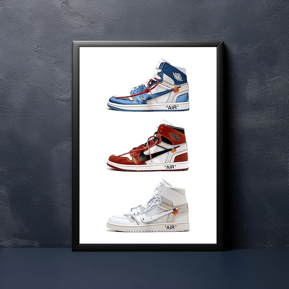 OFF WHITE NIKE Jordan 1 All 3 Poster Painting Art Print Poster Wall Art A4 A3 Etsy UK