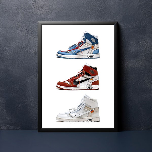 OFF WHITE NIKE Jordan 1 All 3 Poster Painting Art Print Poster Wall Art A4 A3