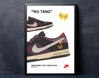 Nike Dunk X WU TANG CLAN Wall Art Poster Painting Print A3 A4 Framed or No Frame