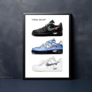 Sneaker Poster - Nike Dunk Low White Noir - 30x40cm - Poster