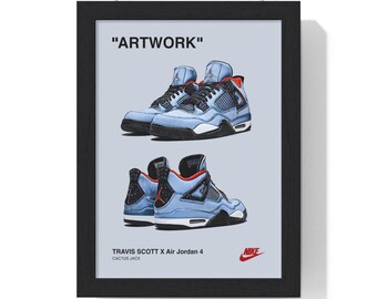 TRAVIS SCOTT X off White NIKE Air Jordan 1 Wall Art Poster Painting ...
