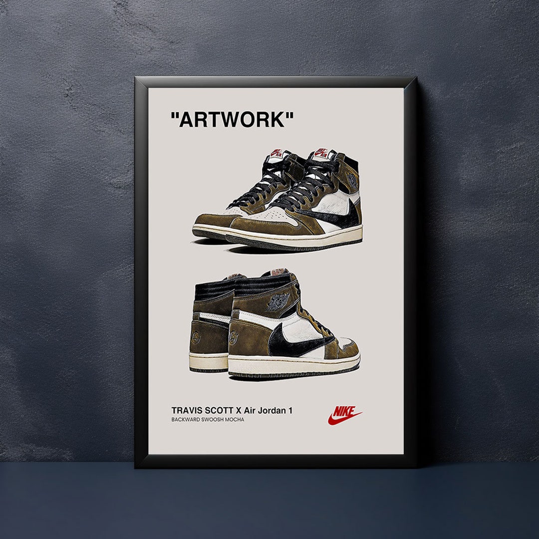TRAVIS SCOTT X off White NIKE Air Jordan 1 Wall Art Poster Painting Print A3 A4 Framed or No Frame Etsy UK