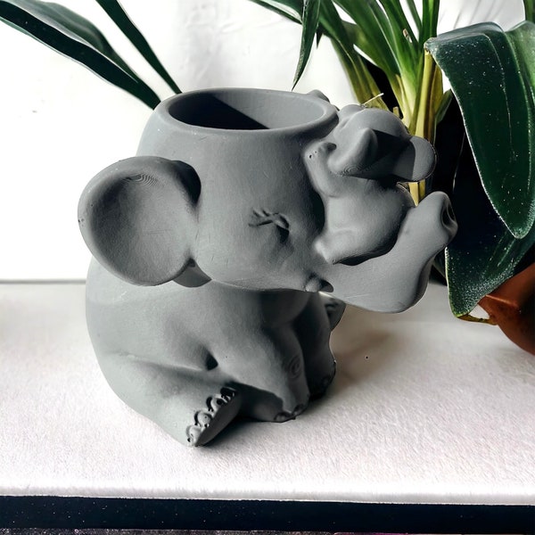 Elephant Decorative Pot Jesmonite Concrete Contemporary Planter