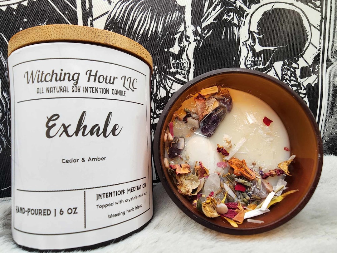 Exhale WINTER EDITION Intention Crystal Herbal Candle/wax Melts