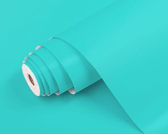 Láminas adhesivas de colores sólidos AZUL MATE / 45 cm x 1 m / Adhesivo para muebles / Lámina autoadhesiva