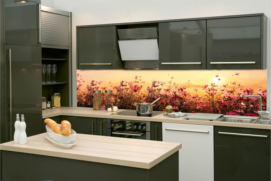 Self-adhesive Splashback - Flower Field | Kitchen | Decoration ...