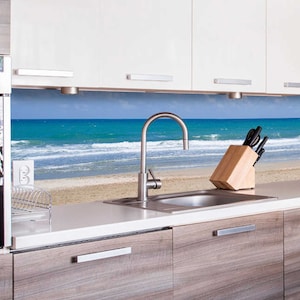 Self-adhesive Splashback - Empty Beach | Kitchen | Decoration | Premium Quality | Made in EU