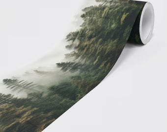 Bordo autoadesivo - bordo per carta da parati - adesivo decorativo - Foresta - 5 m x 0,15 m (larghezza x lunghezza pollici: 5,91 pollici x 196,85 pollici)