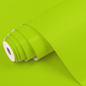 Durchgefärbte Haftfolien MATT LIME | 45cm x 1m | Möbelsticker | Selbstklebende Folie