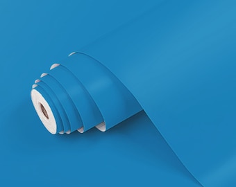 Láminas adhesivas de colores sólidos AZUL CLARO MATE / 45 cm x 1 m / Adhesivo para muebles / Lámina autoadhesiva