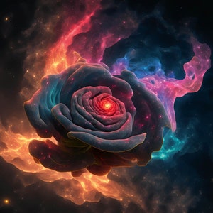 Wall mural Artificial Intelligence - Rose | Mural | Wallpaper | Decoration | Non Woven | Mysterious | Living Room | Bedroom