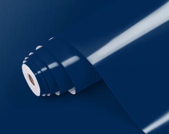 Láminas adhesivas de colores sólidos AZUL MARINO BRILLANTE / 45 cm x 1 m / Adhesivo para muebles / Lámina autoadhesiva