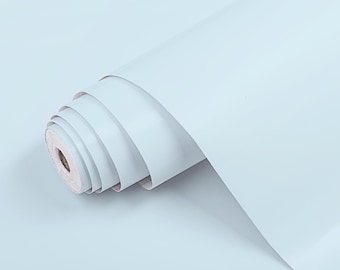 Láminas adhesivas de colores sólidos AZUL CLARO MATE / 45 cm x 1 m / Adhesivo para muebles / Lámina autoadhesiva