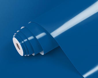 Láminas adhesivas de colores sólidos AZUL REAL BRILLANTE / 45 cm x 1 m / Adhesivo para muebles / Lámina autoadhesiva