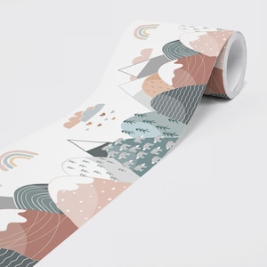 Selfadhesive Border - Wallpaper Border - Decorative Wall Sticker, Furniture, Ceilings, Doors - Train - 5 M X 0.15 M