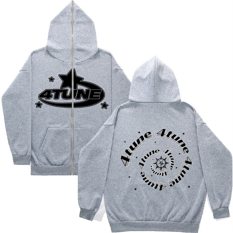 Y2k 4tune Zip up Hoodie Gothic Streetwear Full Zip Oversized Etsy