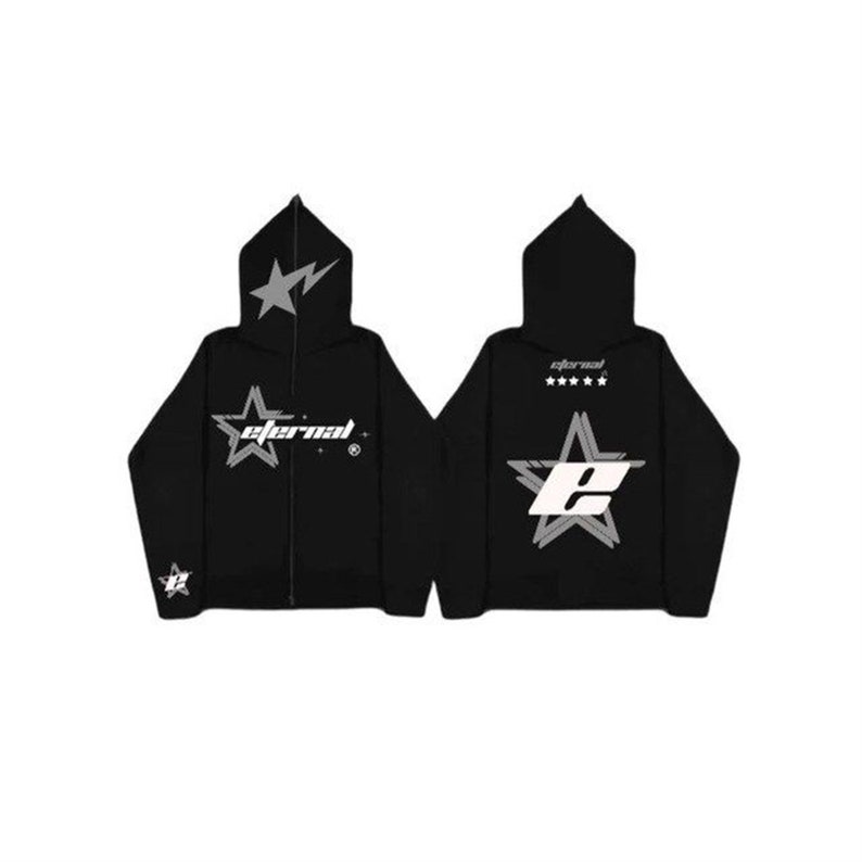 Y2k Zip up 4tune Hoodie Star Patchwork Zip up Hoodies Etsy