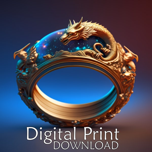 Dragon Ring Jewelry Printable Wall Art Instant Download Print at Home Poster Printable Art Prints