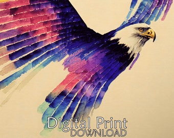 Instant Art Piece File Animal Eagle Digital Design Artwork Nature Animal Eagle Wall Art Decor Poster Print Eagle Bird Quick Download File