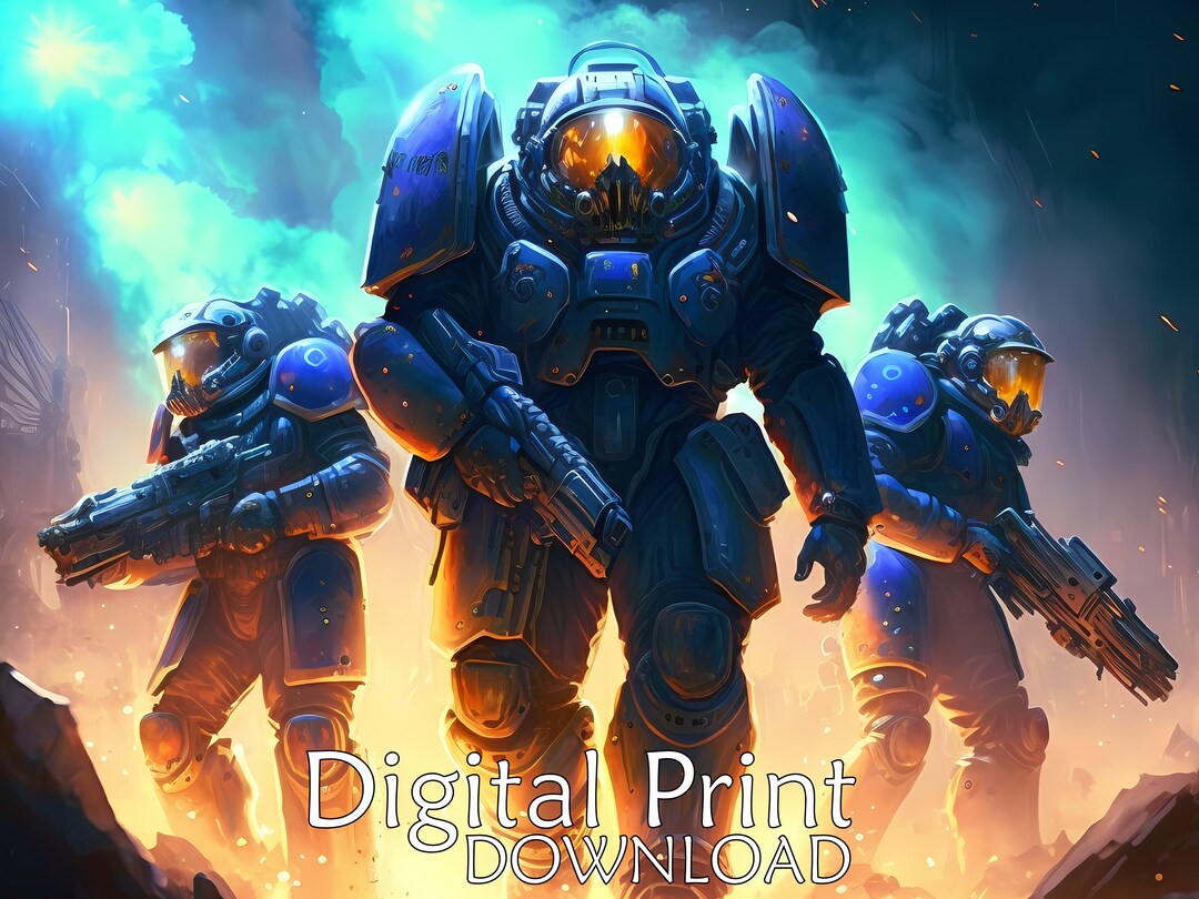 Space Marines Printable Printable Wall Art Instant Download Print at Home Poster Printable Art ...