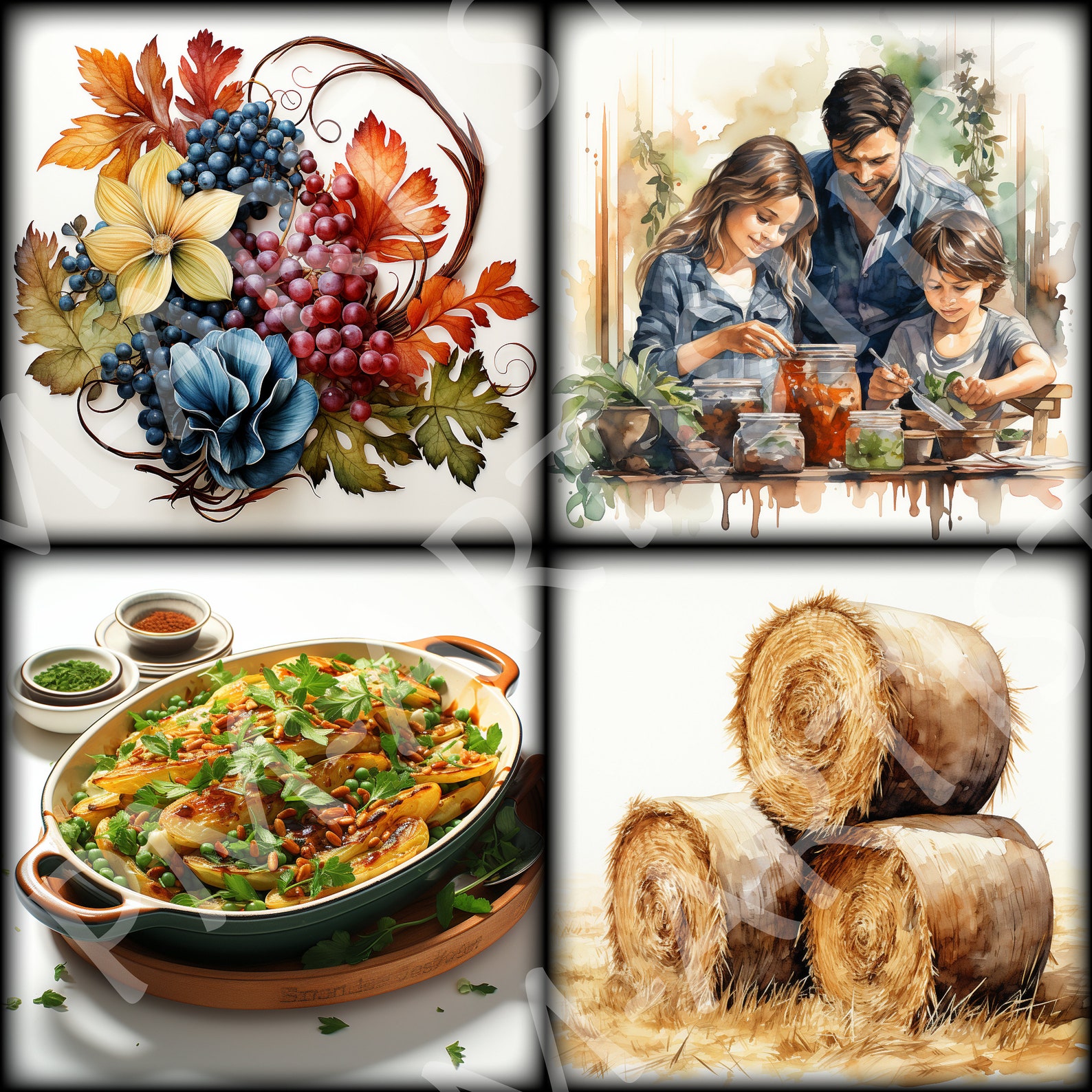 Thanksgiving Clip Art Elements Bundle No 1 300 DPI PNG 4096x4096 Px ...
