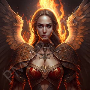 Fantasy Angel Warrior Printable Wall Art Instant Download Print at Home Poster Printable Art Prints zdjęcie 2