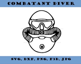 Combatant Diver Insignia Logo vector svg, dxf, png high res, jpg, Cricut & Silhouette Cut Files Digital Download Active