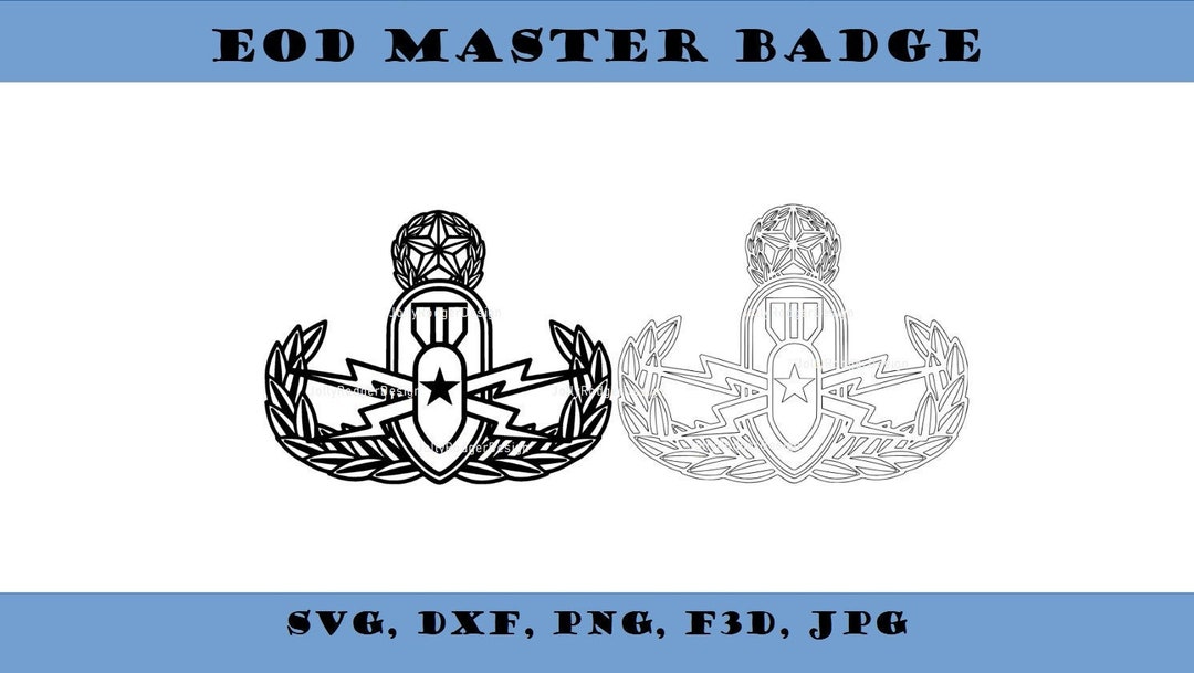 USMC EOD Master Badge Insignia | Multiple File Type | SVG, Dxf, Png ...