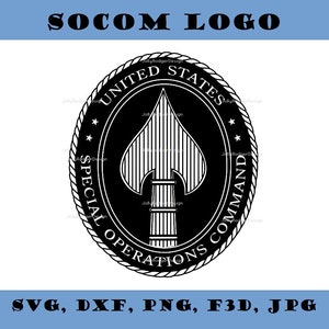 Logotipo del comando de operaciones especiales de USSOCOM / Descarga digital SVG, Dxf, F3D, PNG, jpg Archivos de corte / Socom, jsoc, marsoc, nsw, afsoc, usasoc