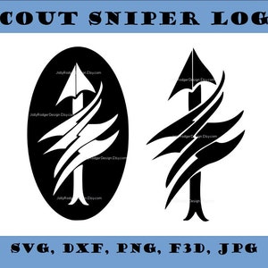 Marine Corps Scout Sniper Logo  |  Digital Download SVG, DXF, F3D, PNG, jPG Cut Files  |  Two Designs