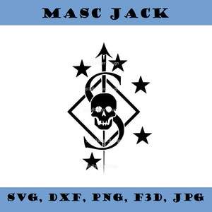 Logo del corso MASC Advanced Sniper / Tipi di file multipli / SVG, dxf, png, f3d, jpg / Solo file digitali