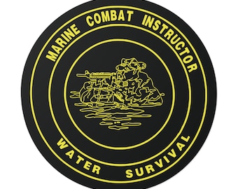 MCIWS Round Vinyl Stickers | High quality vinyl | Marine Combat Instructor of Water Survival Indoor outdoor sticker